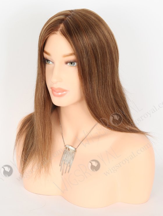 Monofilament Wigs Petite Size | Chestnut Brown with Highlights Glueless Lace Front Mono Top Wigs GLM-08009-22449