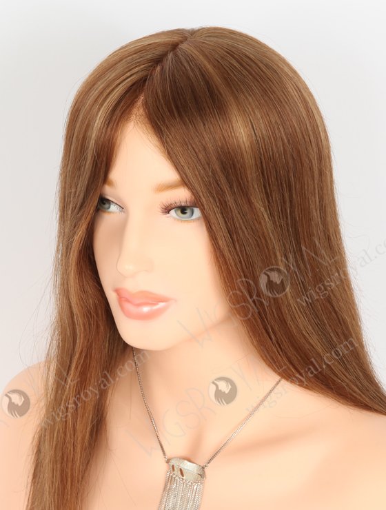 In Stock European Virgin Hair 16" Straight 6# with 8#, 9# Highlights Color Monofilament Top Glueless Wig GLM-08010-22439