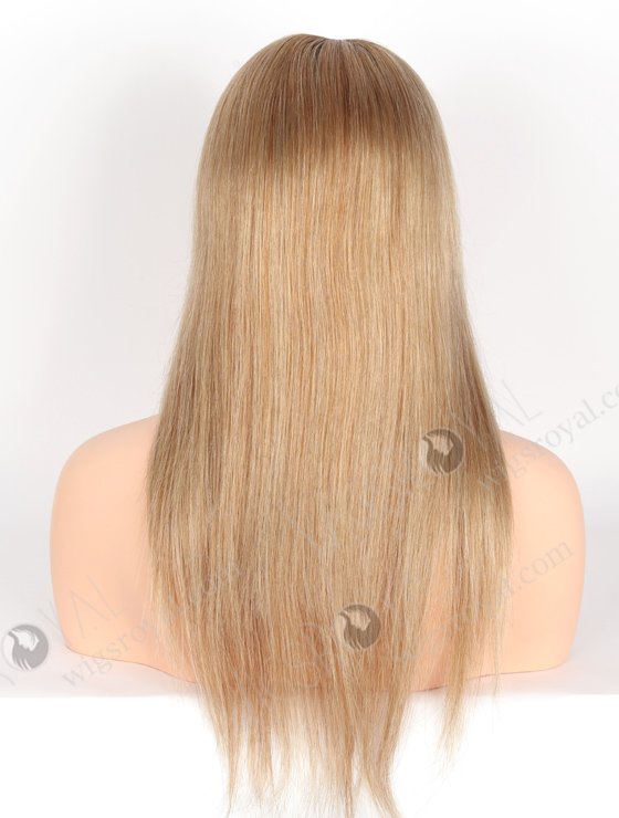 In Stock European Virgin Hair 16" Straight Base 8#/22#/60#, Roots 4# Color Monofilament Top Glueless Wig GLM-08006-22492