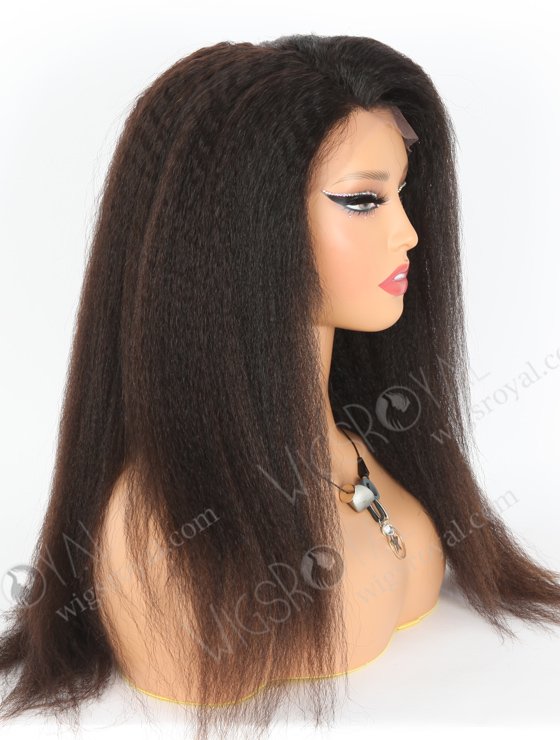 In Stock Chinese Virgin Hair 18" Italian Yaki Natural Color Lace Front Wig CLFW-001-22474