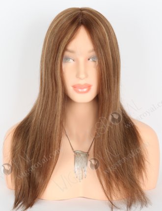 In Stock European Virgin Hair 14" Straight 6#/8#/9# Highlights Color Lace Front Silk Top Glueless Wig GLL-08055