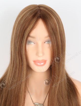In Stock European Virgin Hair 14" Straight 6#/8#/9# Highlights Color Lace Front Silk Top Glueless Wig GLL-08055