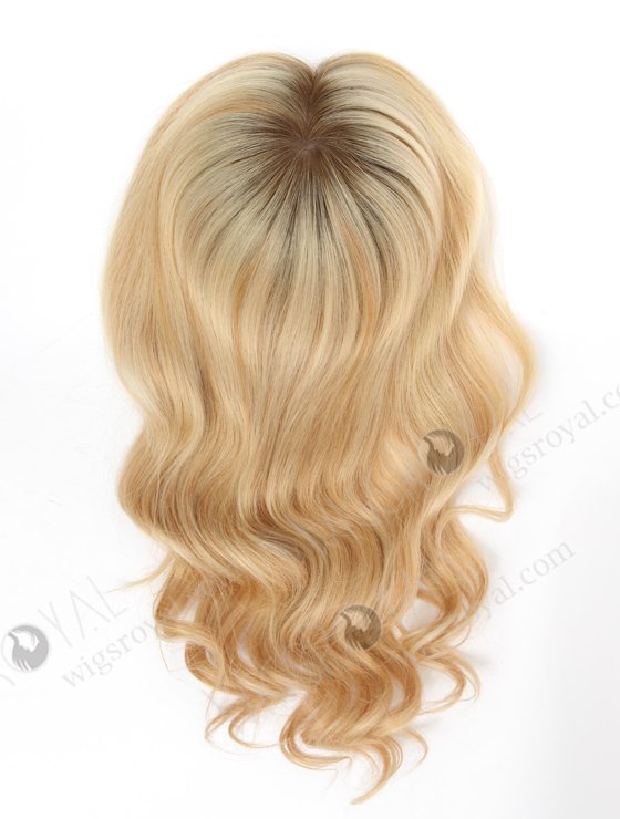 Blonde Highlight Color 18'' European Virgin Human Hair Silk Top Machine Wefts Toppers WR-TC-081-22571