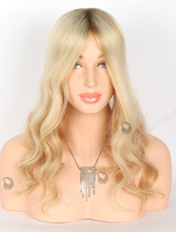 Blonde Highlight Color 18'' European Virgin Human Hair Silk Top Machine Wefts Toppers WR-TC-081-22578