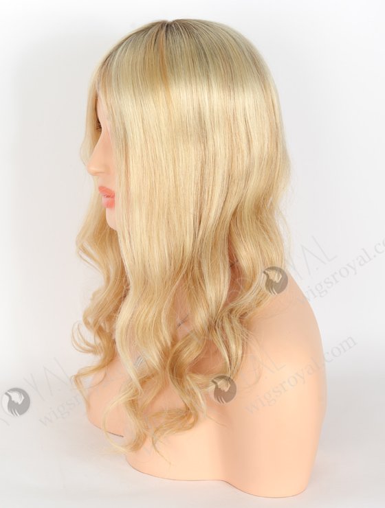 Blonde Highlight Color 18'' European Virgin Human Hair Silk Top Machine Wefts Toppers WR-TC-081-22580