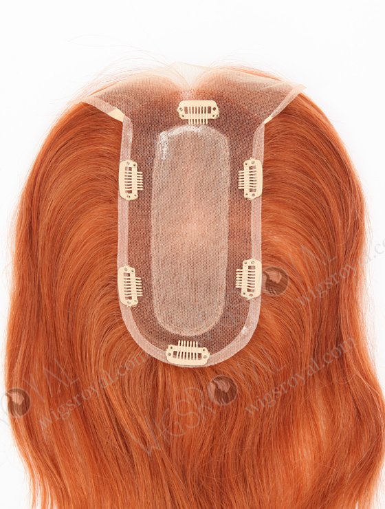 Fashion Red Color 130# European Human Hair Realistic Hidden Knots Silk Base Toppers WR-TC-080-22566