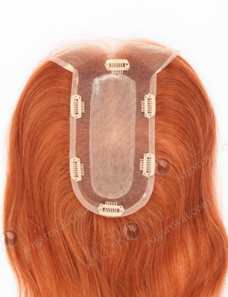 Fashion Red Color 130# European Human Hair Realistic Hidden Knots Silk Base Toppers WR-TC-080