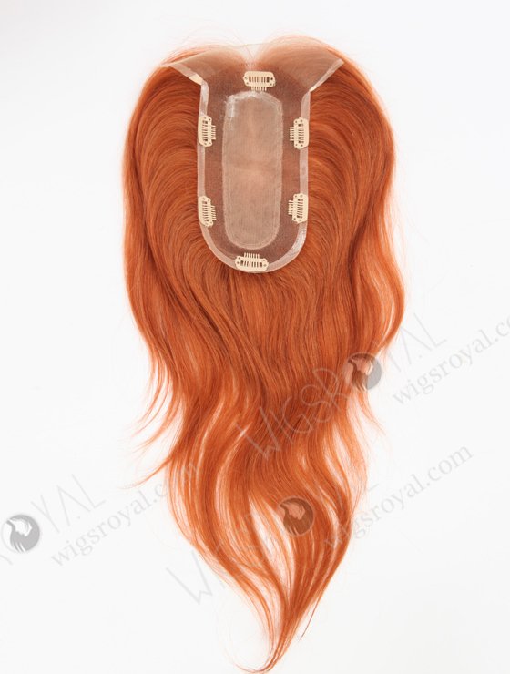 Fashion Red Color 130# European Human Hair Realistic Hidden Knots Silk Base Toppers WR-TC-080-22565