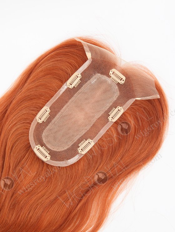 Fashion Red Color 130# European Human Hair Realistic Hidden Knots Silk Base Toppers WR-TC-080-22567