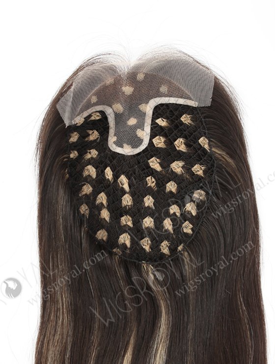 Luxury Quality Fish Net Hair Piece With Lace In Front Human Hair Toppers WR-TC-076-22523
