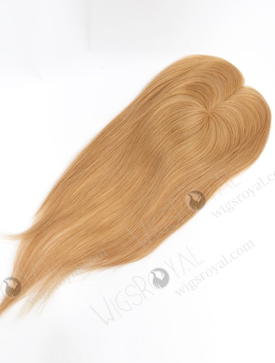 In Stock 2.75"*5.25" European Virgin Hair 16" Straight 18# Color Monofilament Hair Topper-125-22666