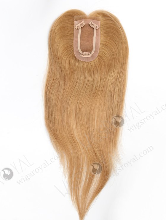 In Stock 2.75"*5.25" European Virgin Hair 16" Straight 18# Color Monofilament Hair Topper-125-22669