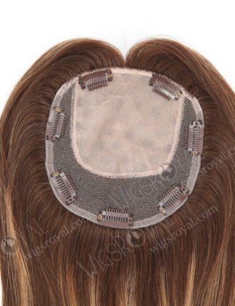 Most Realistic Silk Top Scalp Topper Online 16 Inch Gorgeous Balayage Highlighted European Hair Topper-143