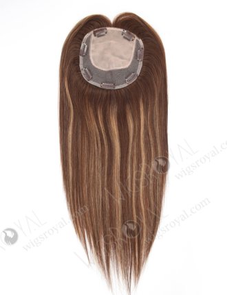 Most Realistic Silk Top Scalp Topper Online 16 Inch Gorgeous Balayage Highlighted European Hair Topper-143