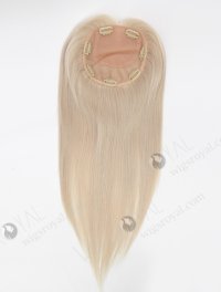 Platinum Color Silky Straight Human Hair Pieces For White Women Topper-134