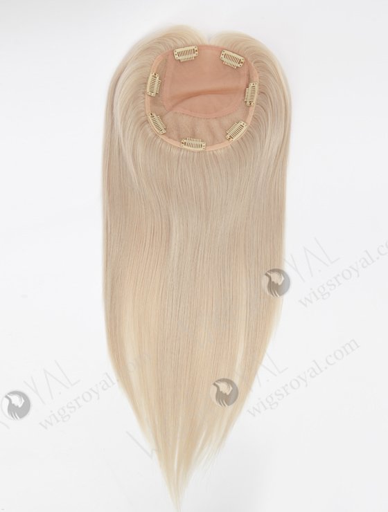 Platinum Color Silky Straight Human Hair Pieces For White Women Topper-134