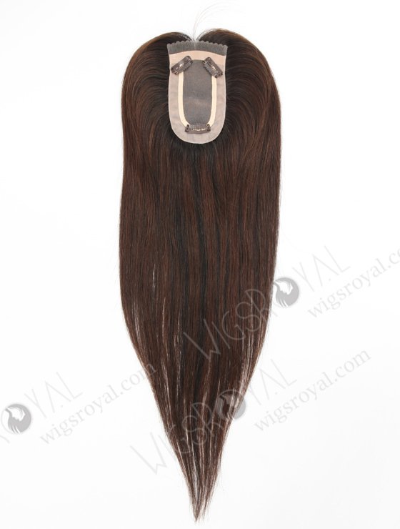 In Stock 2.75"*5.25" European Virgin Hair 16" Straight T1/3# with 1# Highlights Color Monofilament Hair Topper-123-23329