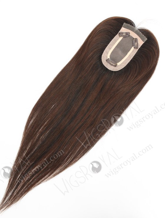 In Stock 2.75"*5.25" European Virgin Hair 16" Straight T1/3# with 1# Highlights Color Monofilament Hair Topper-123-23332
