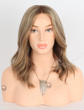 Partial Highlight Hair All One Length Slight Wave Human Hair Gripper Wig GRP-08004