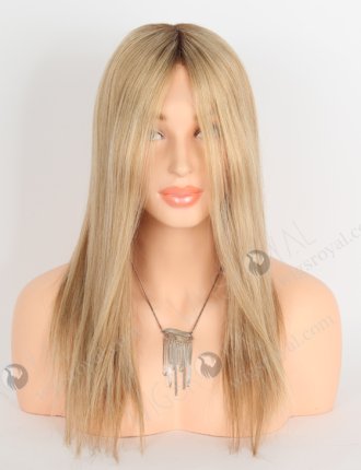 White Mixed With Brown Color Silky Straight Human Hair Gripper Wigs GRP-08005