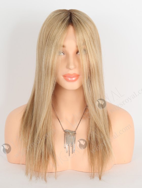 White Mixed With Brown Color Silky Straight Human Hair Gripper Wigs GRP-08005-23402