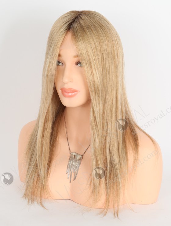 White Mixed With Brown Color Silky Straight Human Hair Gripper Wigs GRP-08005-23401