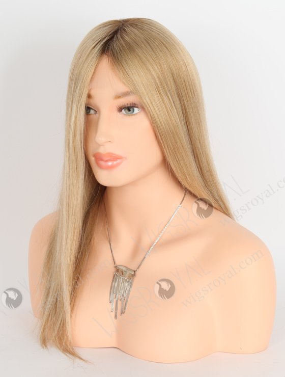 White Mixed With Brown Color Silky Straight Human Hair Gripper Wigs GRP-08005-23403