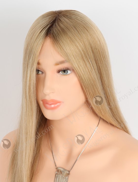 White Mixed With Brown Color Silky Straight Human Hair Gripper Wigs GRP-08005-23404