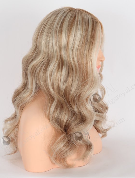 In Stock European Virgin Hair 16" All One Length Beach Wave White/8a# Highlights, Roots 8a# Color Grandeur Wig GRD-08011-23651