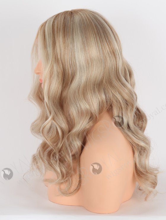 In Stock European Virgin Hair 16" All One Length Beach Wave White/8a# Highlights, Roots 8a# Color Grandeur Wig GRD-08011-23652