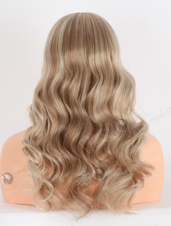 In Stock European Virgin Hair 16" All One Length Beach Wave White/8a# Highlights, Roots 8a# Color Grandeur Wig GRD-08011-23655