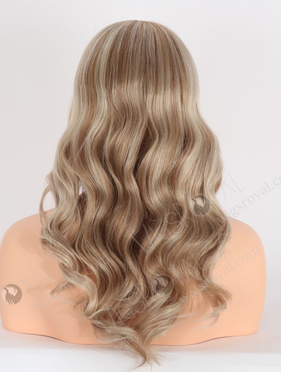 In Stock European Virgin Hair 16" All One Length Beach Wave White/8a# Highlights, Roots 8a# Color Grandeur Wig GRD-08011-23654