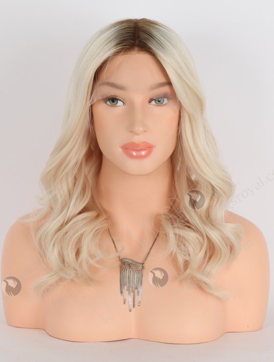 Hidden Knots Beach Wave Brown Root With White Color Silk Top Glueless Wig GRD-08010-23682