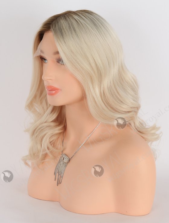 Hidden Knots Beach Wave Brown Root With White Color Silk Top Glueless Wig GRD-08010-23685