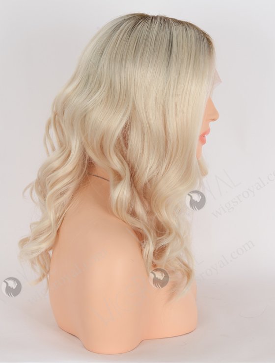 Hidden Knots Beach Wave Brown Root With White Color Silk Top Glueless Wig GRD-08010-23686