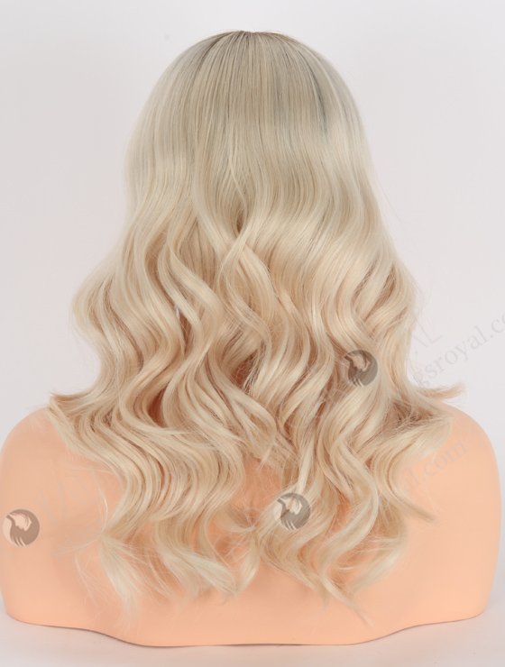 Hidden Knots Beach Wave Brown Root With White Color Silk Top Glueless Wig GRD-08010-23687