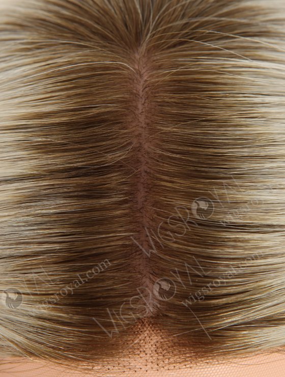 Hidden Knots Beach Wave Brown Root With White Color Silk Top Glueless Wig GRD-08010-23689