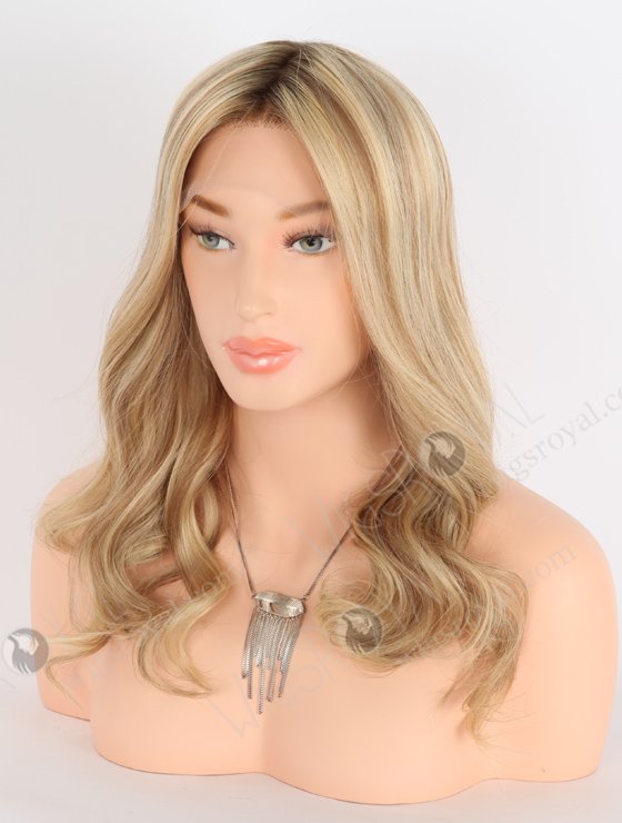 Gorgerous European Human Hair Blonde Highlight Color Lace Front Wig WR-CLF-047-23747