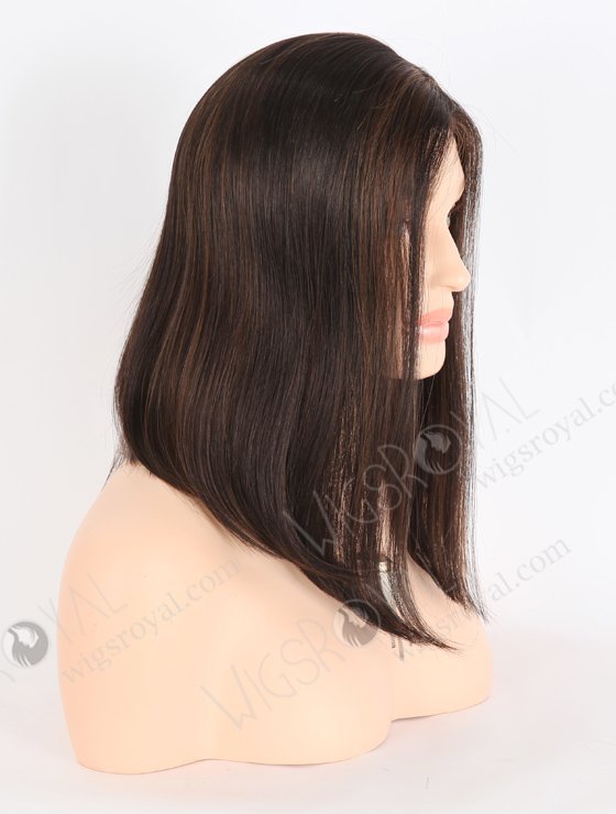 In Stock European Virgin Hair 12" BOB Straight 2# with 4# Highlights Color Monofilament Top Glueless Wig GLM-08013-23842