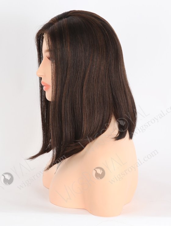 In Stock European Virgin Hair 12" BOB Straight 2# with 4# Highlights Color Monofilament Top Glueless Wig GLM-08013-23845
