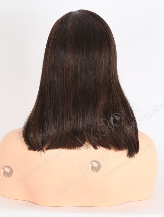 In Stock European Virgin Hair 12" BOB Straight 2# with 4# Highlights Color Monofilament Top Glueless Wig GLM-08013-23844