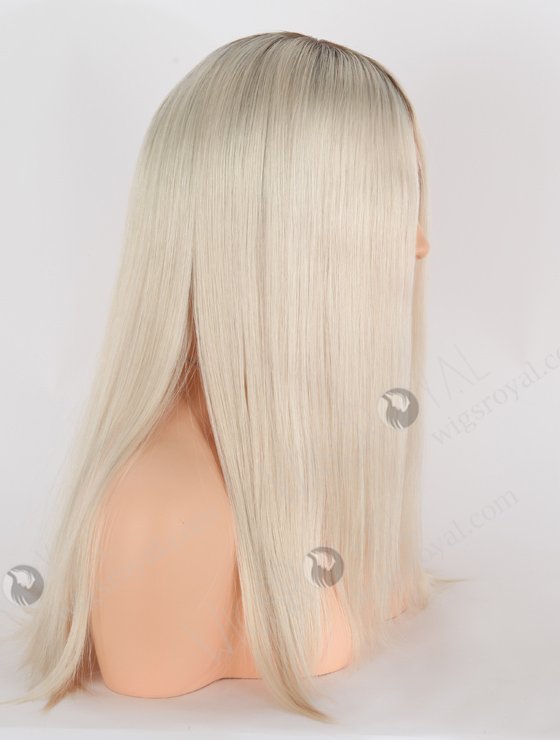 Pure White Color Lace Front Glueless Wig With Brown Roots Color GRD-08019-24062