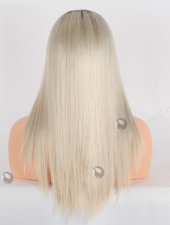 Pure White Color Lace Front Glueless Wig With Brown Roots Color GRD-08019-24064