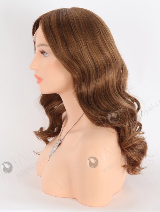 Premium Brown Highlight Color Wavy Human Hair Lace Front Wig For Women WR-GL-071-24115