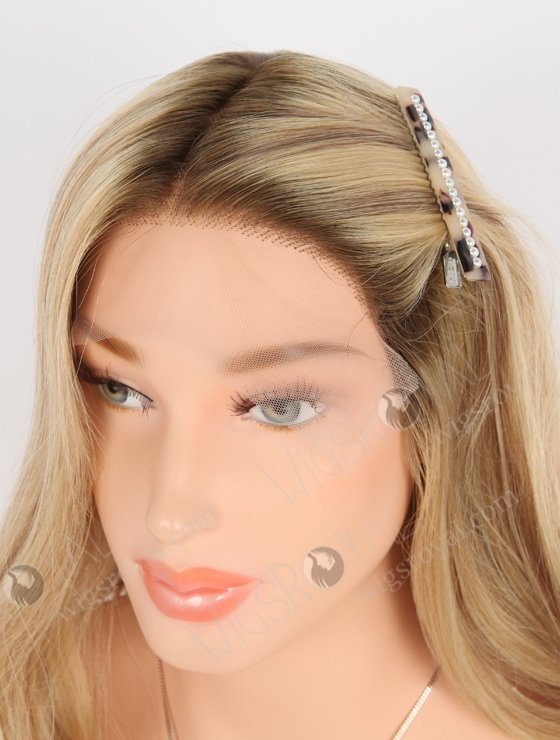 Gorgerous European Human Hair Blonde Highlight Color Lace Front Wig WR-CLF-047-24077