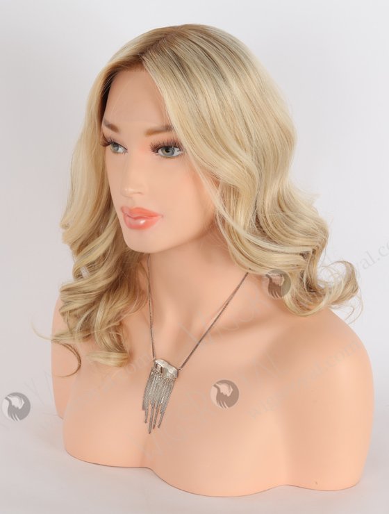 White Highlight Color Silk Top Lace Front Glueless Wig With Silicone PU WR-ST-056-24304