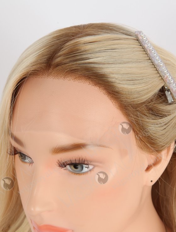 White Highlight Color Silk Top Lace Front Glueless Wig With Silicone PU WR-ST-056-24301