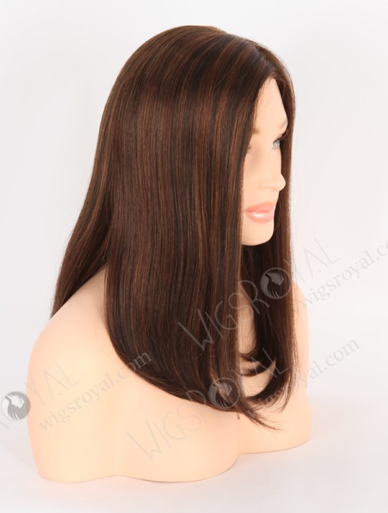 BOB Straight Brown Highlights Color Monofilament Top Glueless Wig GLM-08015-24400