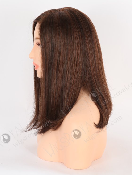 BOB Straight Brown Highlights Color Monofilament Top Glueless Wig GLM-08015-24405