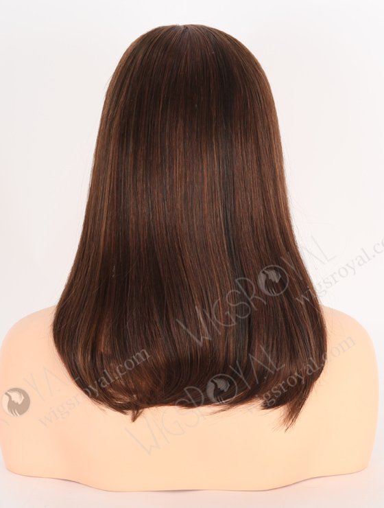 BOB Straight Brown Highlights Color Monofilament Top Glueless Wig GLM-08015-24402